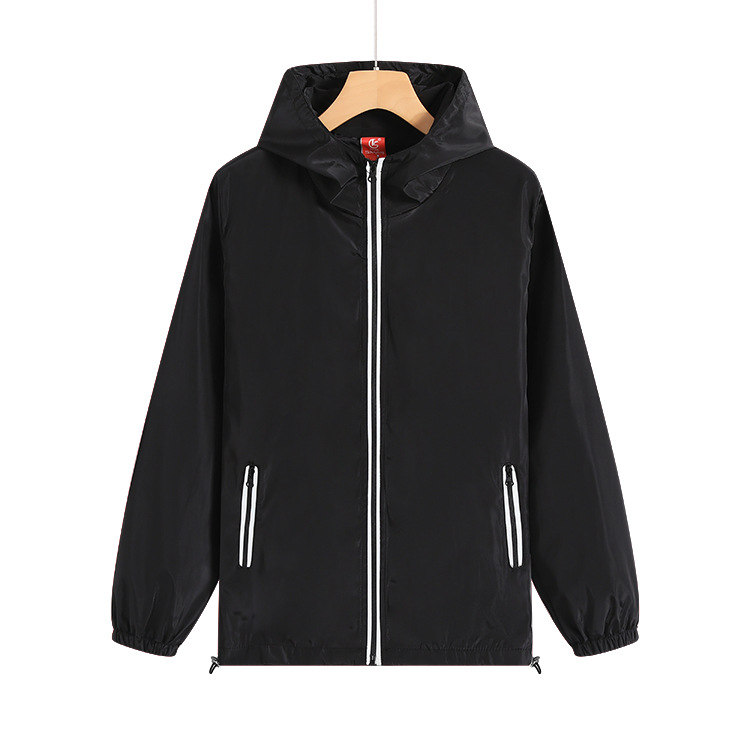 New Work Coat Coat Windbreaker Printed Logo Advertising Shirt Fixed Work Coat Printing Word Hooded Reflective Strip Autumn And Winter Clothing Application Scenario