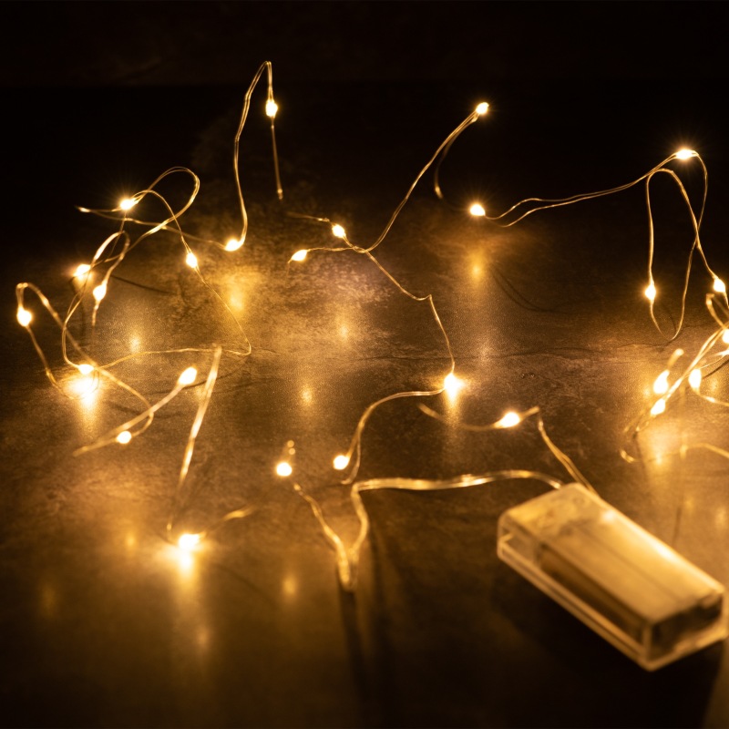 No. 5 2-cell and 3-cell battery box led copper wire string outdoor Christmas product, festival wedding decoration leather wire string light