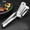 304 stainless steel food tongs, steak tongs, food barbecue tongs, kitchen bread tongs, hand-held pancake spatulas, thickened details Picture