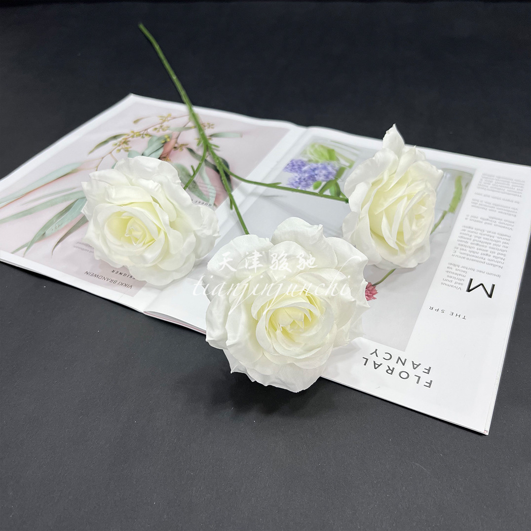 Simulation 3-diamond rose simulation flower wedding hall decoration artificial flower wall waterfall rose peripheral props Specification image
