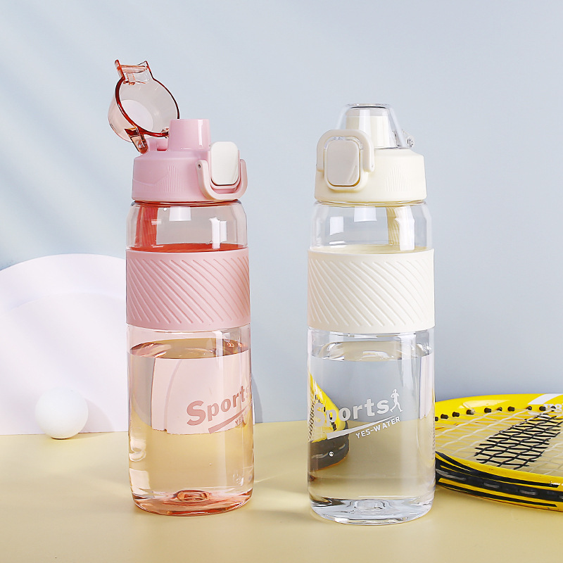 Korean version fresh and simple couple fitness sports plastic cups, large-capacity student water cups, women's high-temperature resistant, one-piece consignment