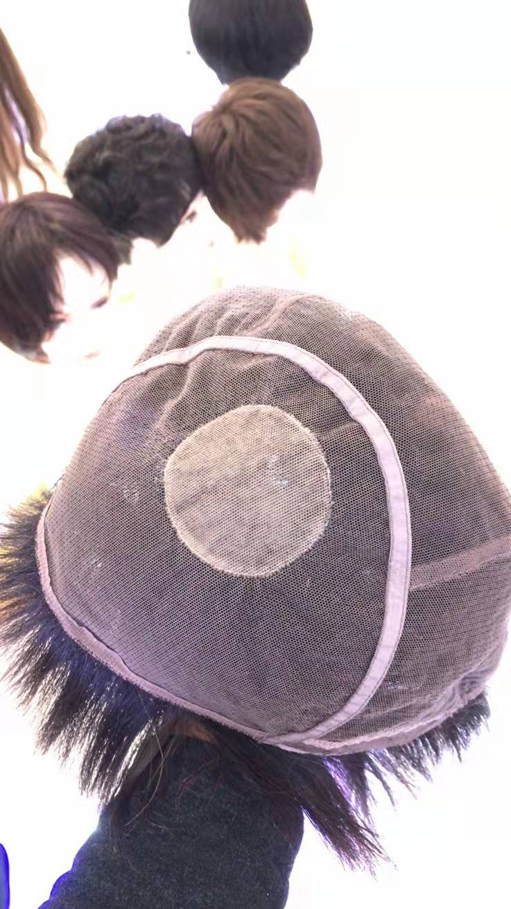 Real human wig, full head set, short curly hair, slightly curly, fluffy, natural and breathable, hand-woven full wig, short female hair Item Picture
