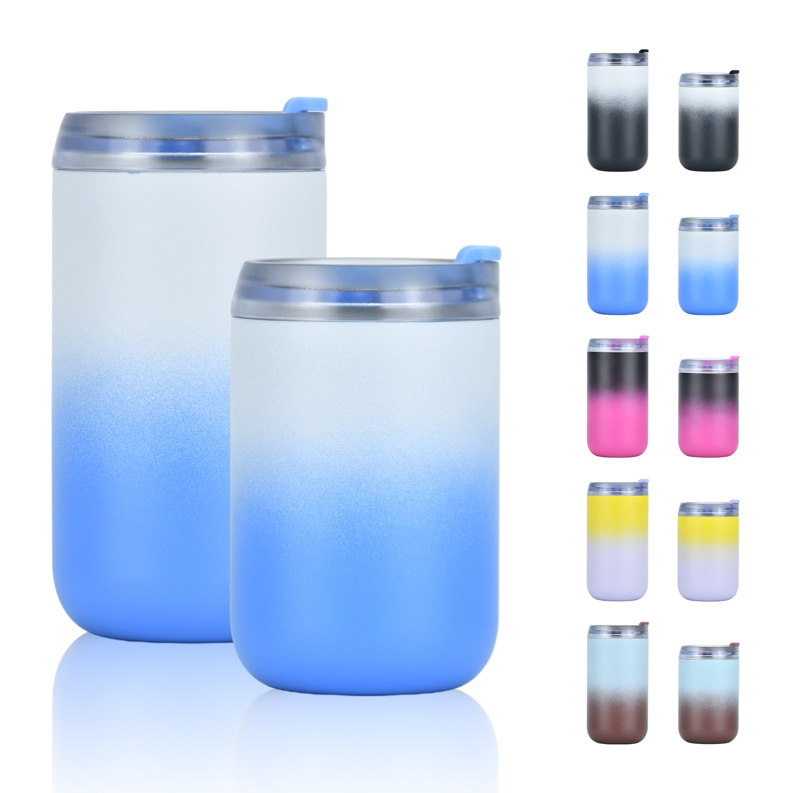 厂家直供U型蛋壳杯304不锈钢双层保温杯户外便携车载杯情侣咖啡杯