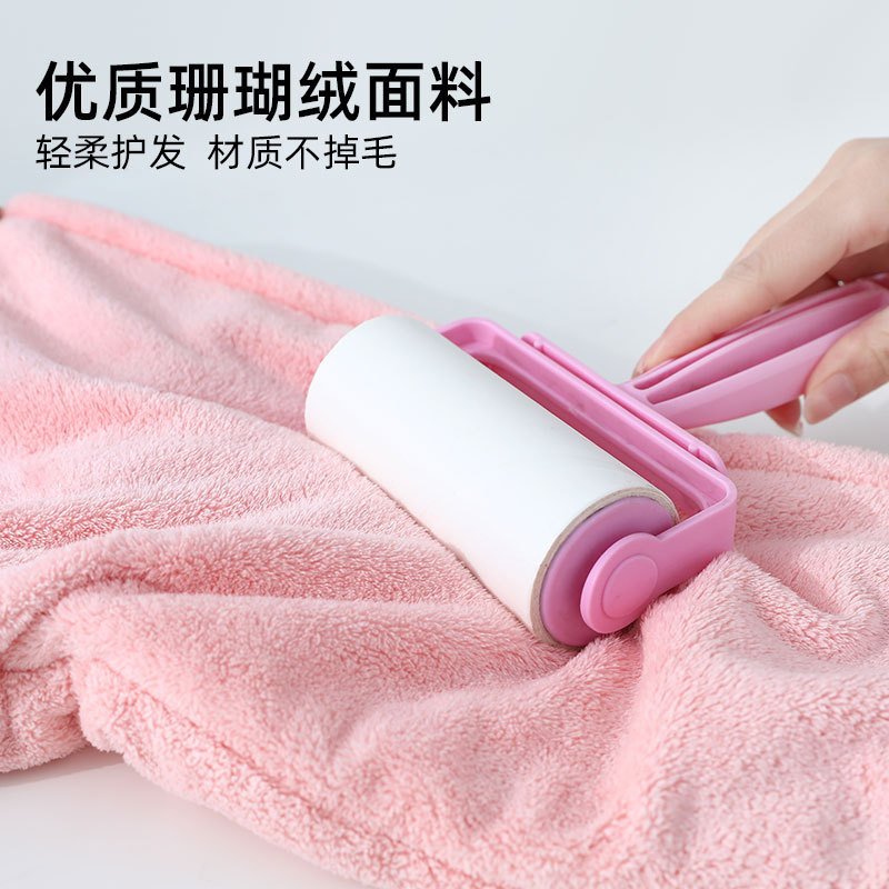 New double-layered dry hair cap for women, super absorbent, non-shedding, no-blow shower cap, student shampoo, quick-drying, double-layer dry hair towel Specification image