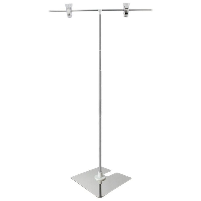 T-shaped poster stand, desktop telescopic bracket, stainless steel pop display stand, desktop KT board stand, advertising display stand, vertical Item Picture
