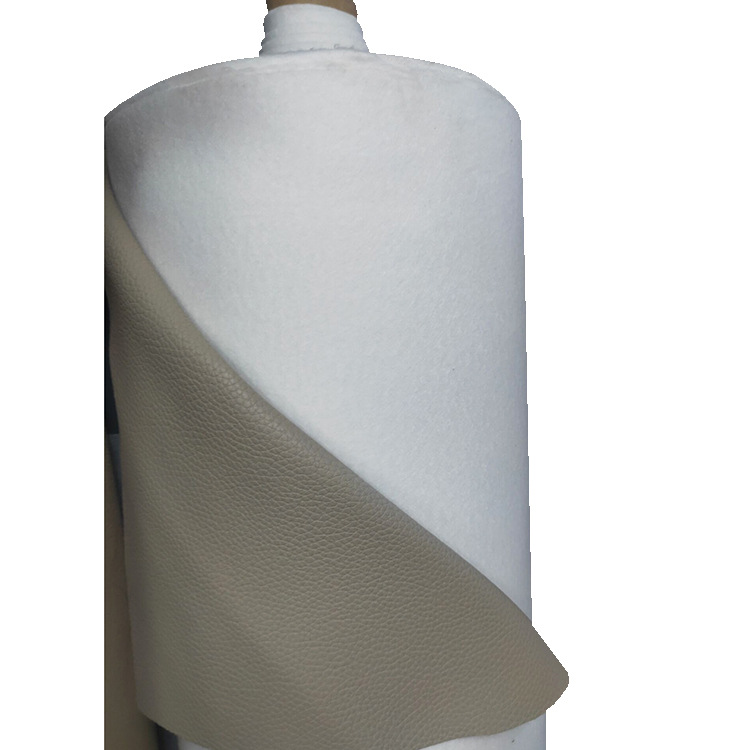 Wholesale of 1.8MM thick PU textured sole plain weave material for bags, shoes and clothing, litchi weave PVC artificial leather Item Picture