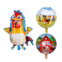 开心快乐农场异形小鸡铝膜氦气气球  动物农场 动物家禽气球