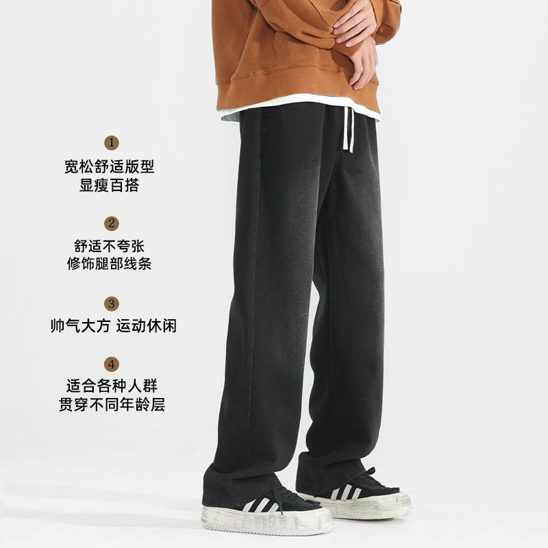牛仔裤男士宽松休闲/男裤男士宽松休闲/加绒牛仔裤/牛仔裤男修身韩版/牛仔裤男士直筒休闲产品图