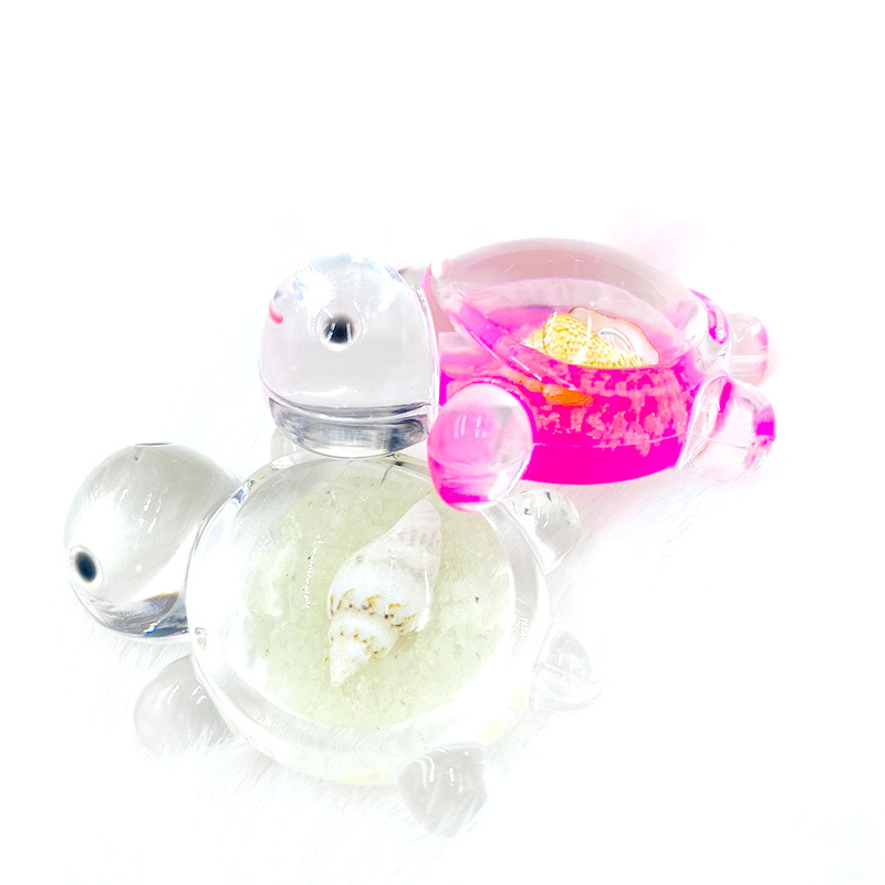 Luminous conch turtle handmade diy acrylic keychain bag pendant children's hairpin decoration luminous little turtle display children's toy Item Picture