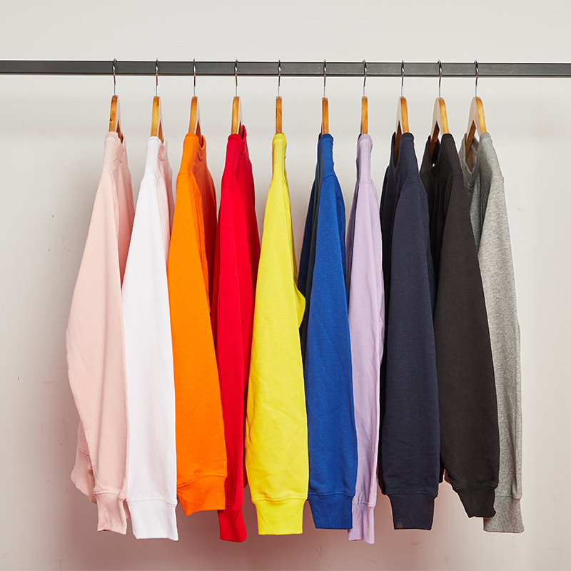 290g loop thin couple hoodie long-sleeved pullover loop round neck sporty loose men's hoodie details Picture