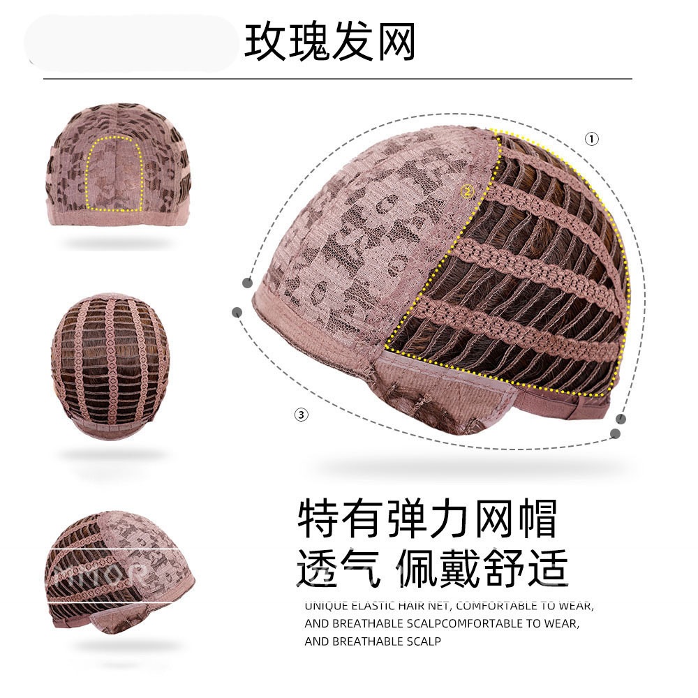 Amazon cross-border best-selling European and American wigs, African fashion mid-parted rose net long curly hair wigs factory stock Application Scenario