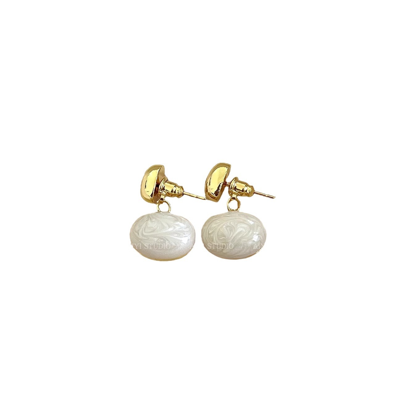 S925 Silver Needle Maillard Bean Earring Girl 2023 New Style Earrings Light Luxury High-Grade Style Retro Small Earrings Item Picture