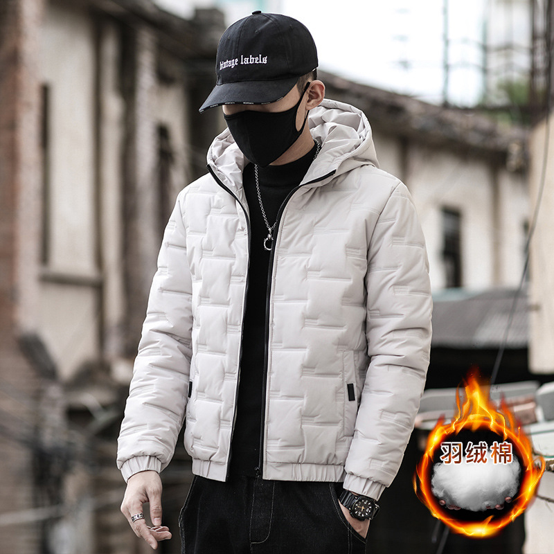 Men's cotton-padded jacket 2022 winter Korean style Japanese down cotton-padded jacket winter coat hooded cotton-padded jacket men Cross-border Amazon Specification image