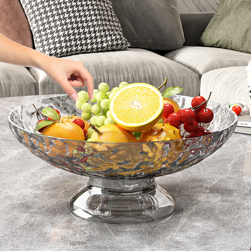 Nordic light luxury feng shui fruit plate drain living room household food grade plastic fruit plate household tea table fruit plate Application Scenario