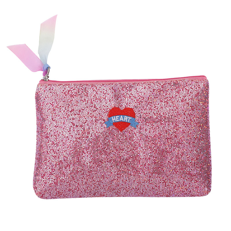 Factory direct supply of office supplies, sequined zipper file bags, hand-held document bags, student stationery wholesale file bags Item Picture