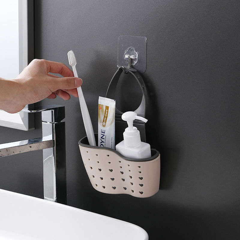Double Vertical Sink Sponge Drain Hanging Bag Sink Storage Rack Hanging Basket Faucet Storage Rack Draining Basket Application Scenario