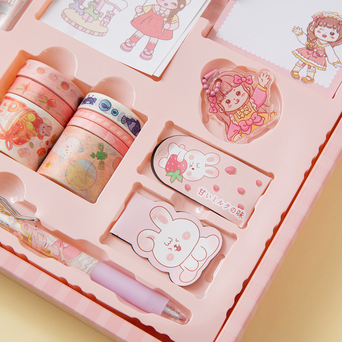 Cute notebook set, complete wholesale of loose-leaf student stationery gifts, children's birthday presents, notebook gift box Application Scenario