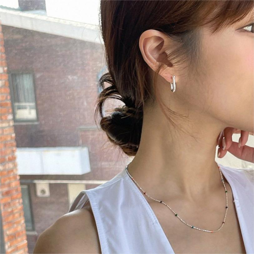 S925 Sterling Silver U-Shaped Horseshoe Ear Buckle Korean Version Simple All-In-One Earrings Fashion Temperament All-In-One Ins Style Earrings
