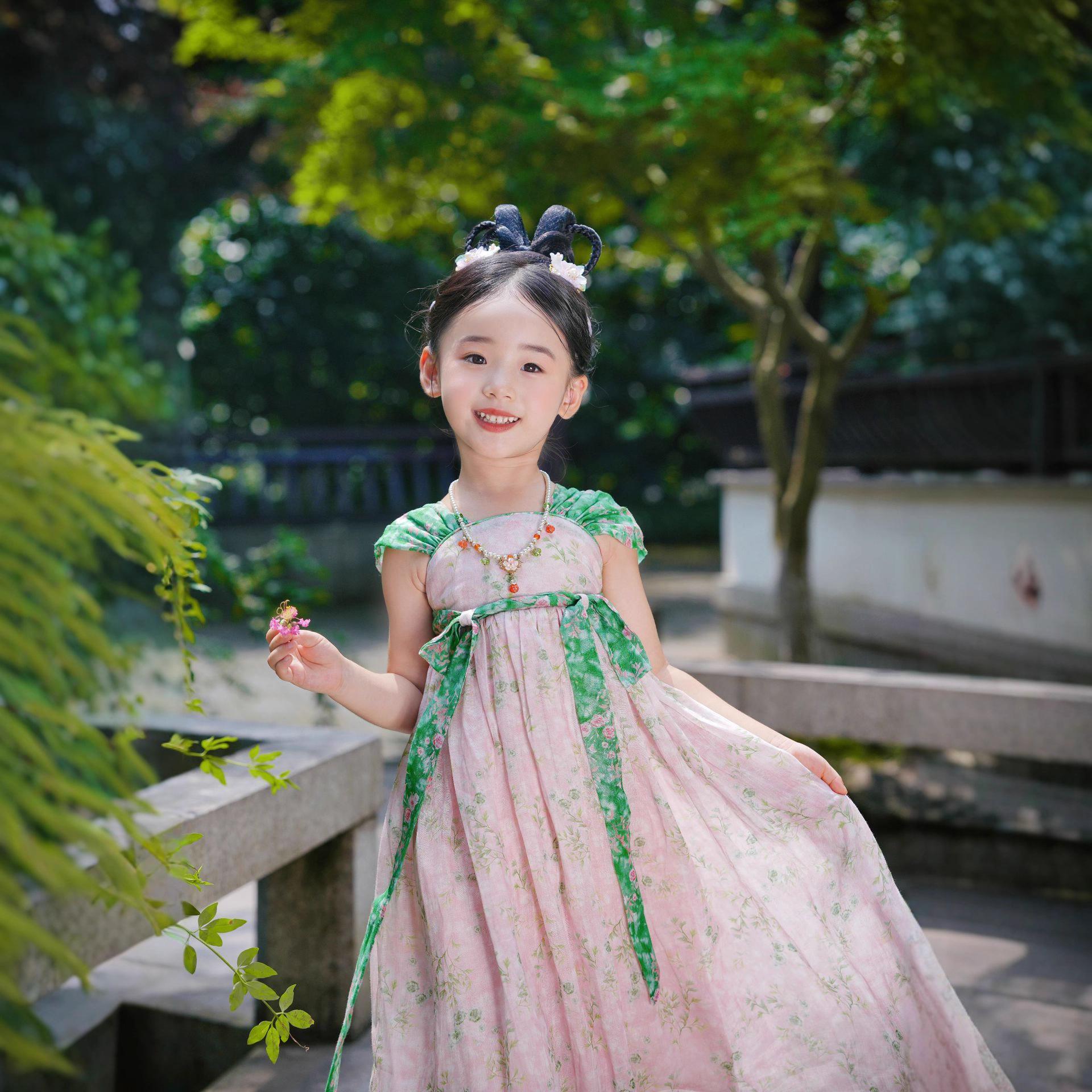 National Trend -2026 Summer New Baby Hanfu Children's High-waisted lace-up Vacation Hanfu Dress Improved Sleeveless ramie Hanfu for Babies