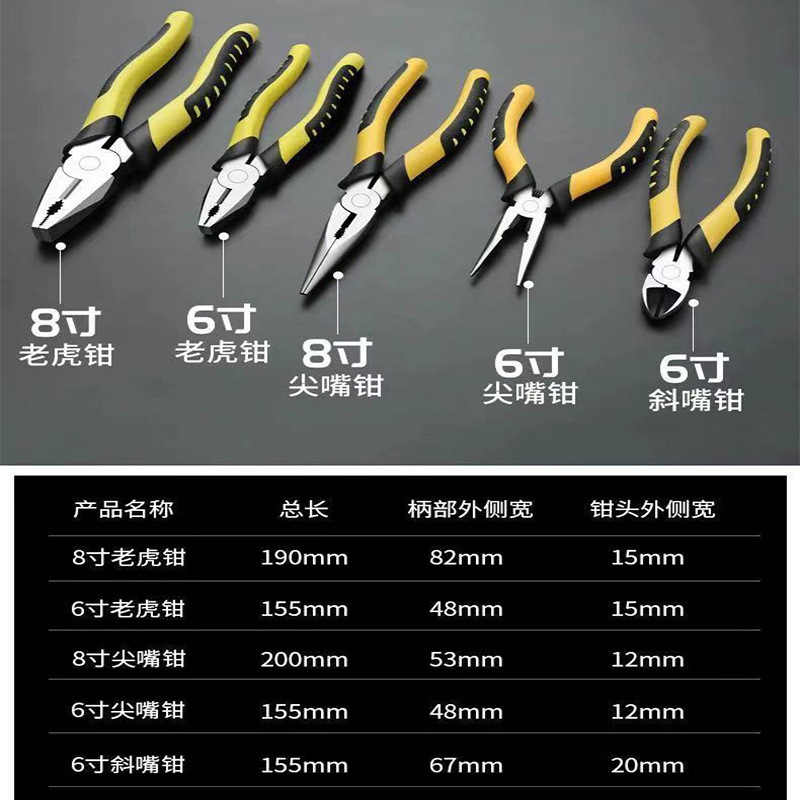 Wholesale of 8-inch pliers, 6-inch industrial-grade hardware tools, pointed-nose pliers, carbon steel diagonal pliers, wire cutters Application Scenario