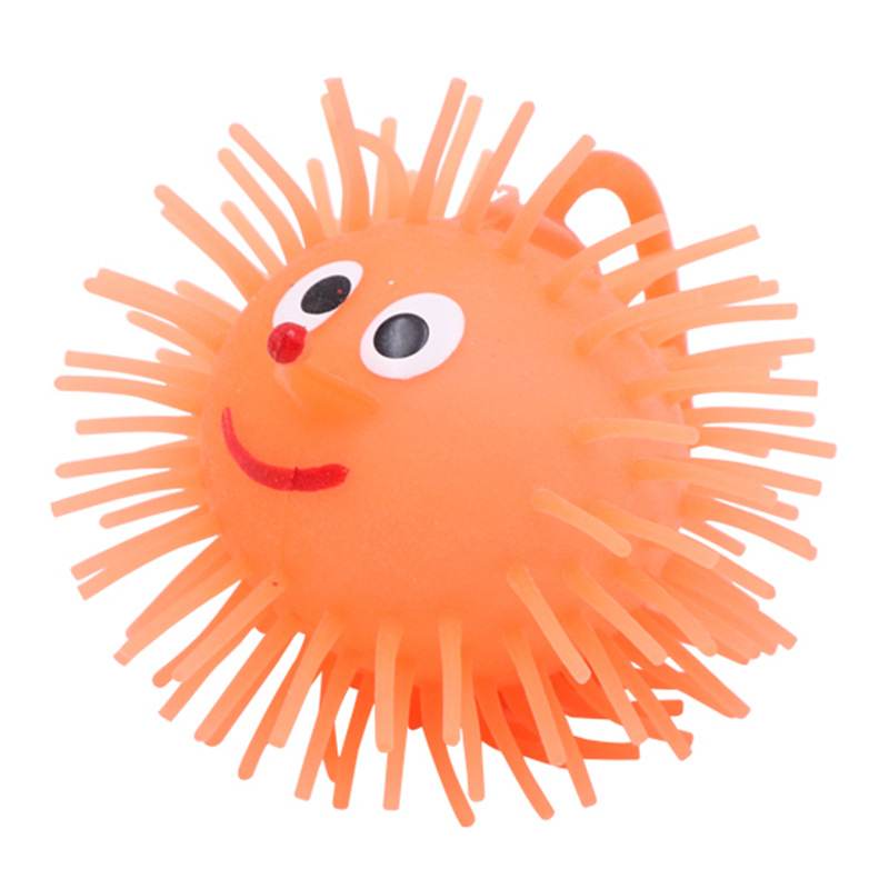 Luminous Hedgehog Fur Ball Colorful Inflatable Soft Silicone Caterpillar Flash Vent Ball Children's Toys Classic Huaixing 6666 Children's Toys Item Picture