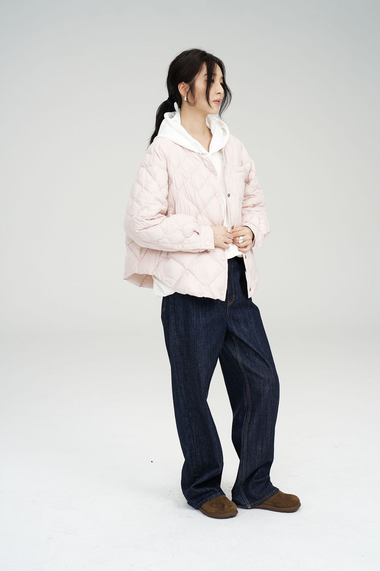 秋冬新款羽绒服女95白鸭绒菱格轻薄羽绒服女宽松小个子羽绒外套女详情31