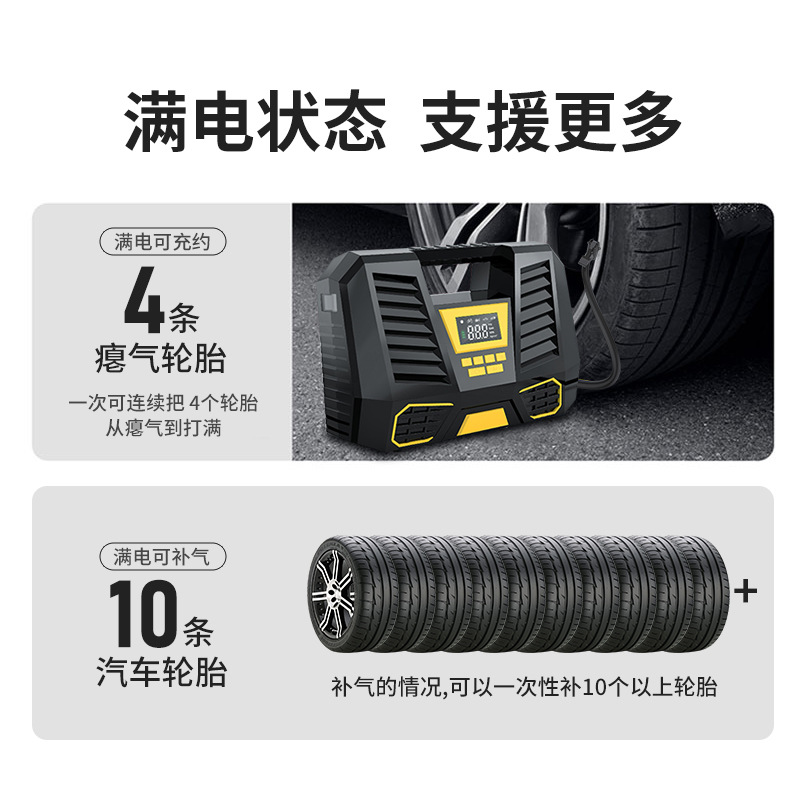 Vehicle-mounted wireless air pump, portable electric vehicle air pump, tire air pump, intelligent digital display car air pump Application Scenario