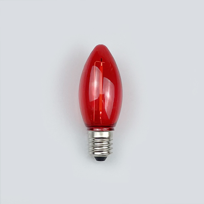Customized C9 transparent LED bulbs, 1w/2w color outdoor decorative PC plastic bulbs from the manufacturer details Picture