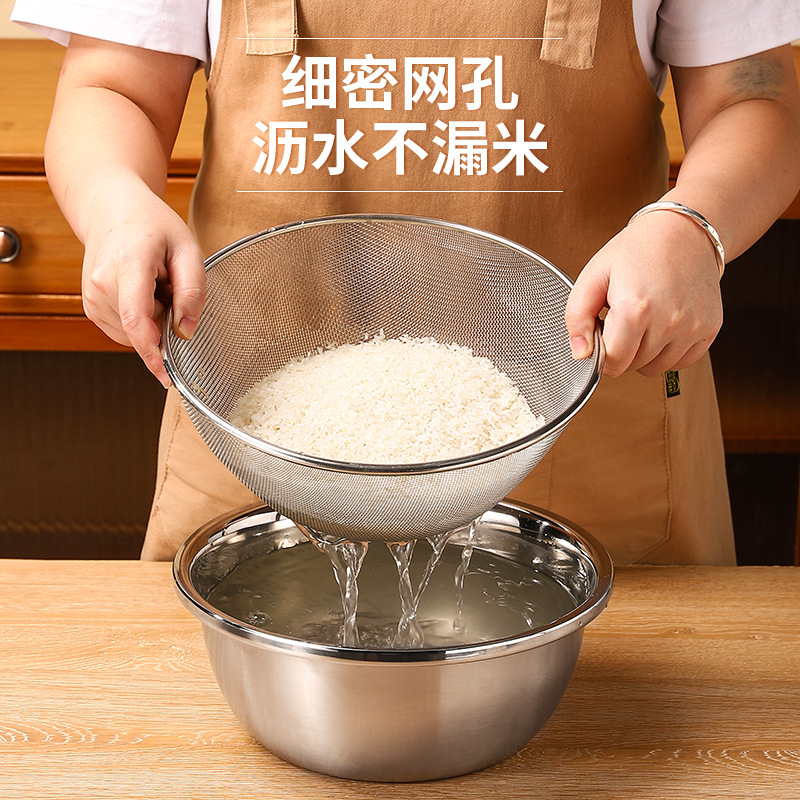 沥水篮/不锈钢沥水篓子/儿童洗脸盆/多用盆/塑料篮子透花产品图