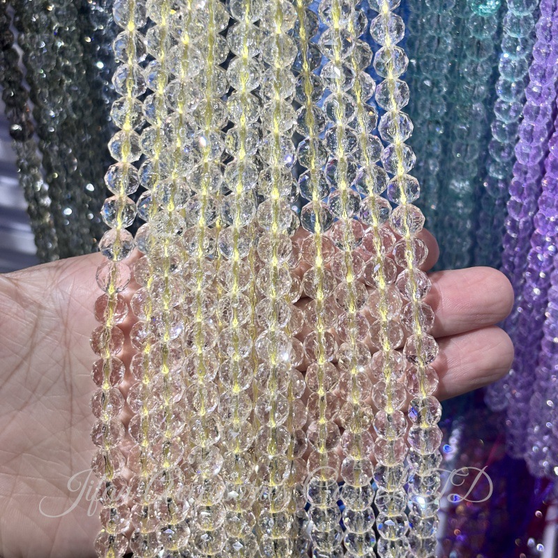 New ice-transparent flower ball crystal glass beads cut surface round beads scattered beads jewelry accessories diy bracelet necklace accessories pic 5