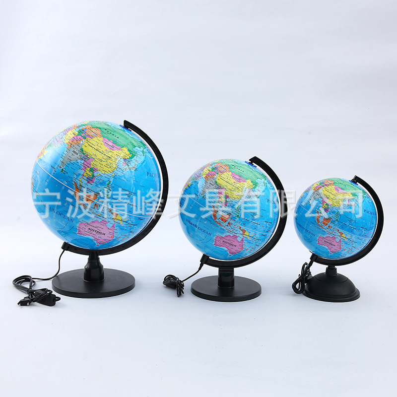 Cross-border all-English globe, 32CM high-definition plastic office and study decoration with light, student learning supplies