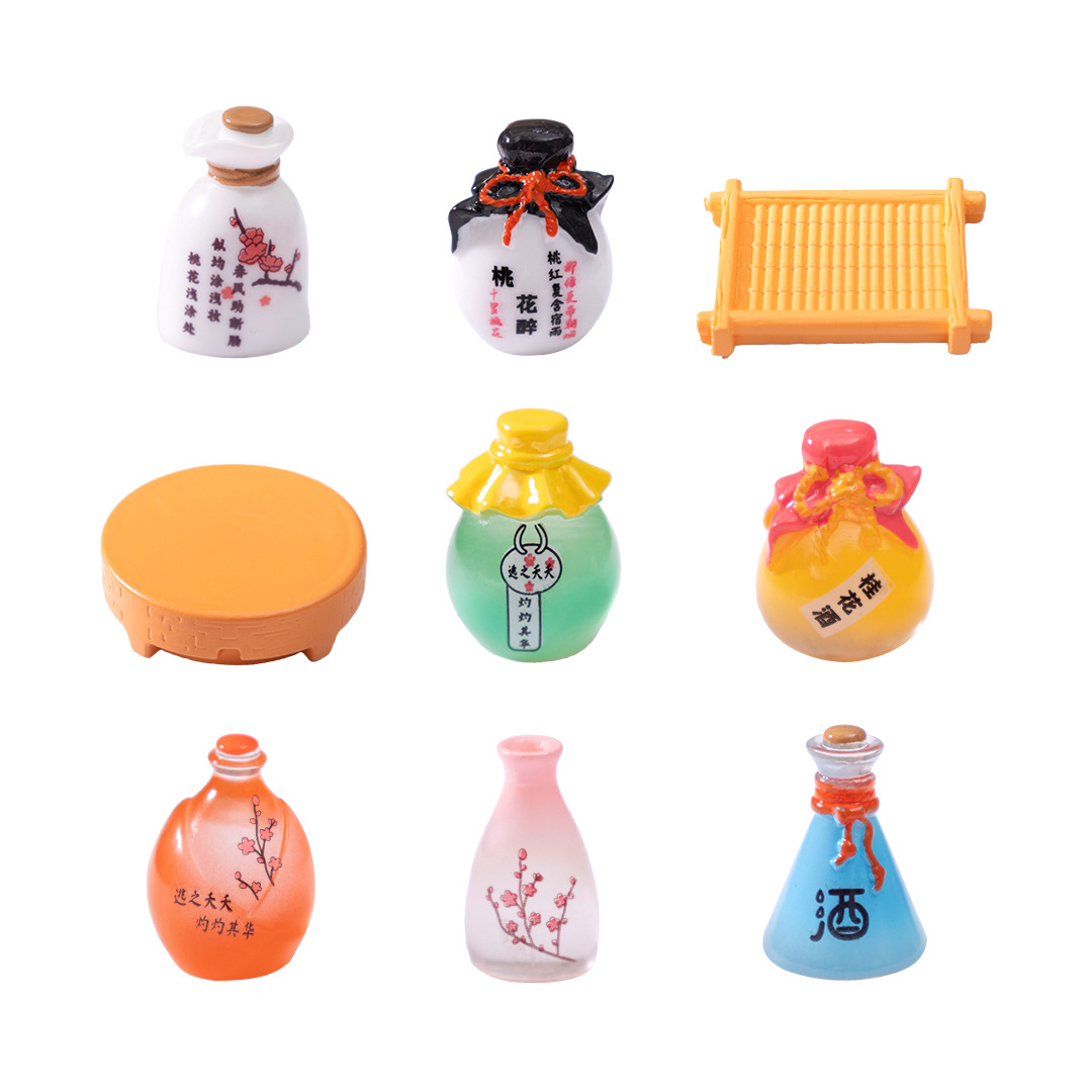 Creative peach blossom wine tray Series, dollhouse diy decorative hanging accessories, micro-landscape ecological bottle small ornaments Item Picture