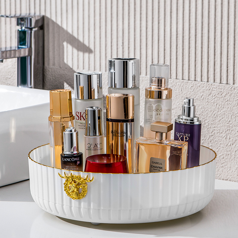 Household Kitchen Rotating Storage Rack Seasoning Rack Cosmetics Storage Box Multi-Purpose Desktop Rotating Tray Storage Application Scenario