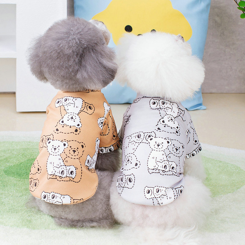新款春夏季作对熊T恤狗狗衣服宠物狗衣服秋可爱服装服饰批发