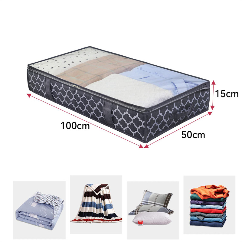 Underbed clothing storage box Cross-border collapsible non-woven storage bag quilted blanket 4 portable storage bag details Picture