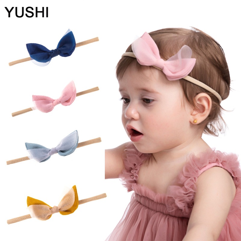 Amazon lace mesh solid color bow baby head with a fashionable children's hair accessory, a must-have for photo studio photography details Picture