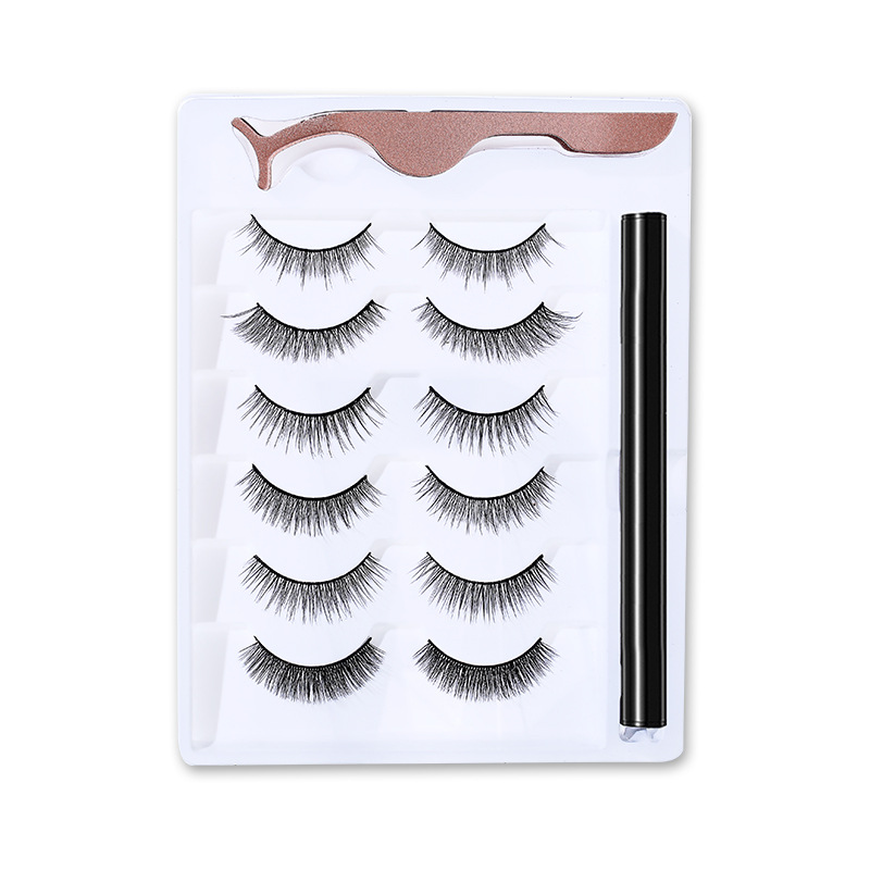 Magnetic Liquid Eyeliner False Eyelash Set False Eyelash Patch Women's Natural Glue Free Magnet Simulation Quantum Grafting Magic Item Picture