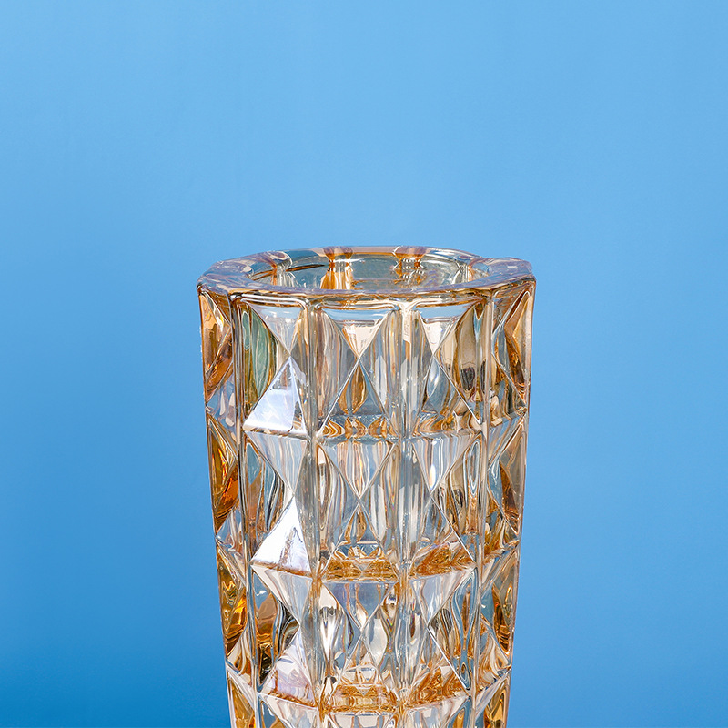 欧式简约花瓶创意玻璃花器客厅餐桌家居鲜花插花瓶工艺品钻石花瓶详情图5