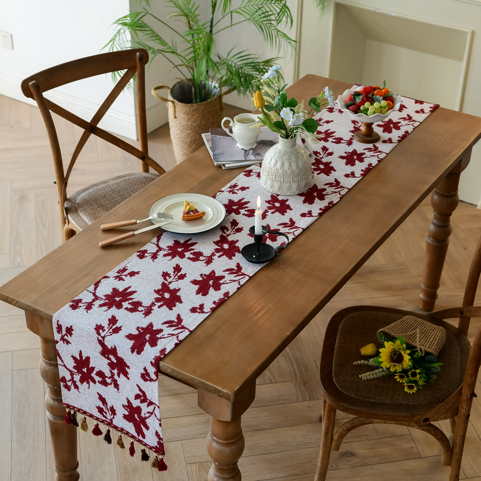 New Bohemian ethnic style heat insulation and anti-scald long strip Suzhou table flag Tea Flag TV cabinet cover wholesale from the manufacturer pic 114