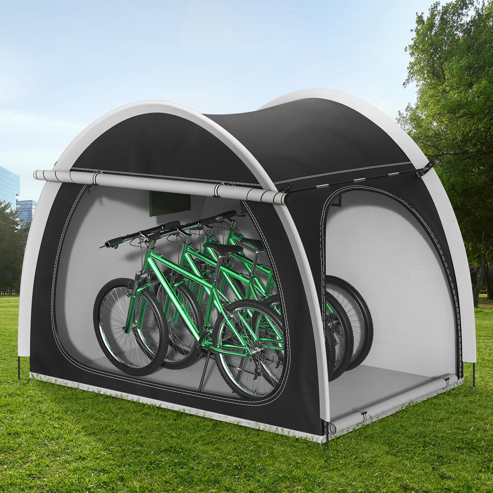 Factory wholesale outdoor storage and parking mountain bike tents, large-space foldable portable outdoor bicycle tents Specification image