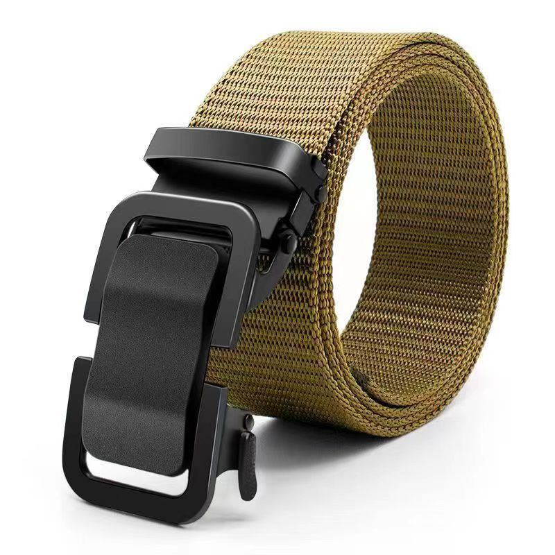 Toothless buckle, customizable belt, military training canvas tactical belt, casual automatic buckle workwear, new student belt for men Application Scenario
