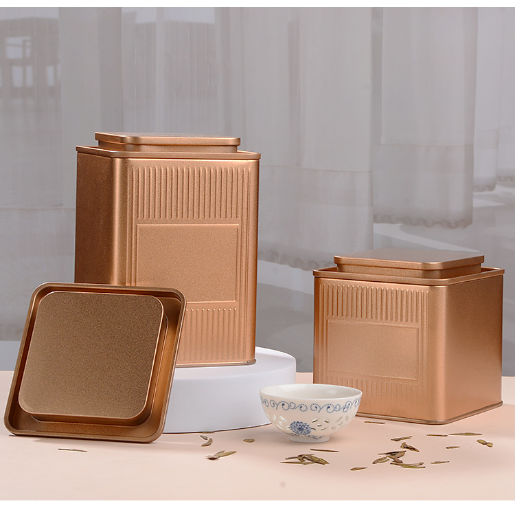 Wholesale tea cans, square cans, empty tin boxes, packaging cans, square empty cans, green tea, Fuding white tea, black tea tinplate cans pic 13