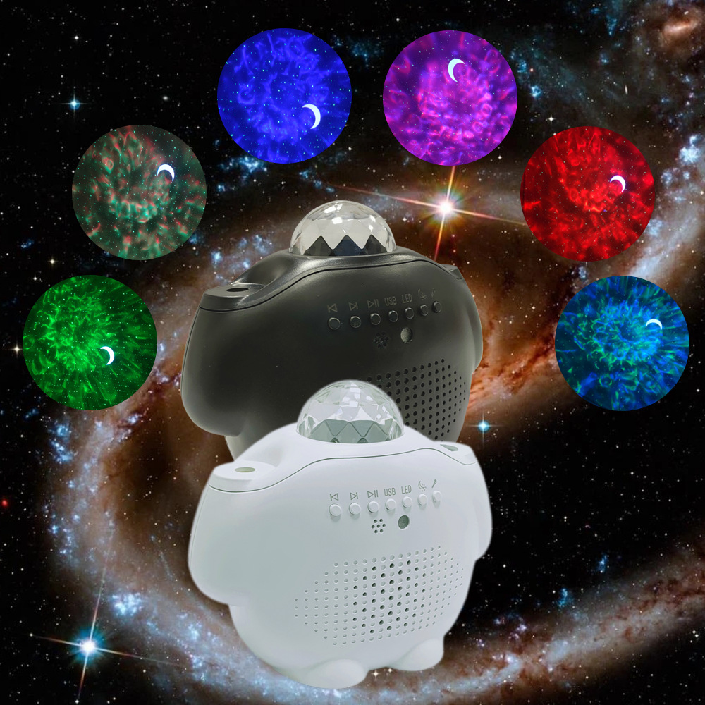 Customized Logo Bluetooth music starry sky projection lamp remote control model LED light source water ripple starry sky pattern starry sky lamp details Picture