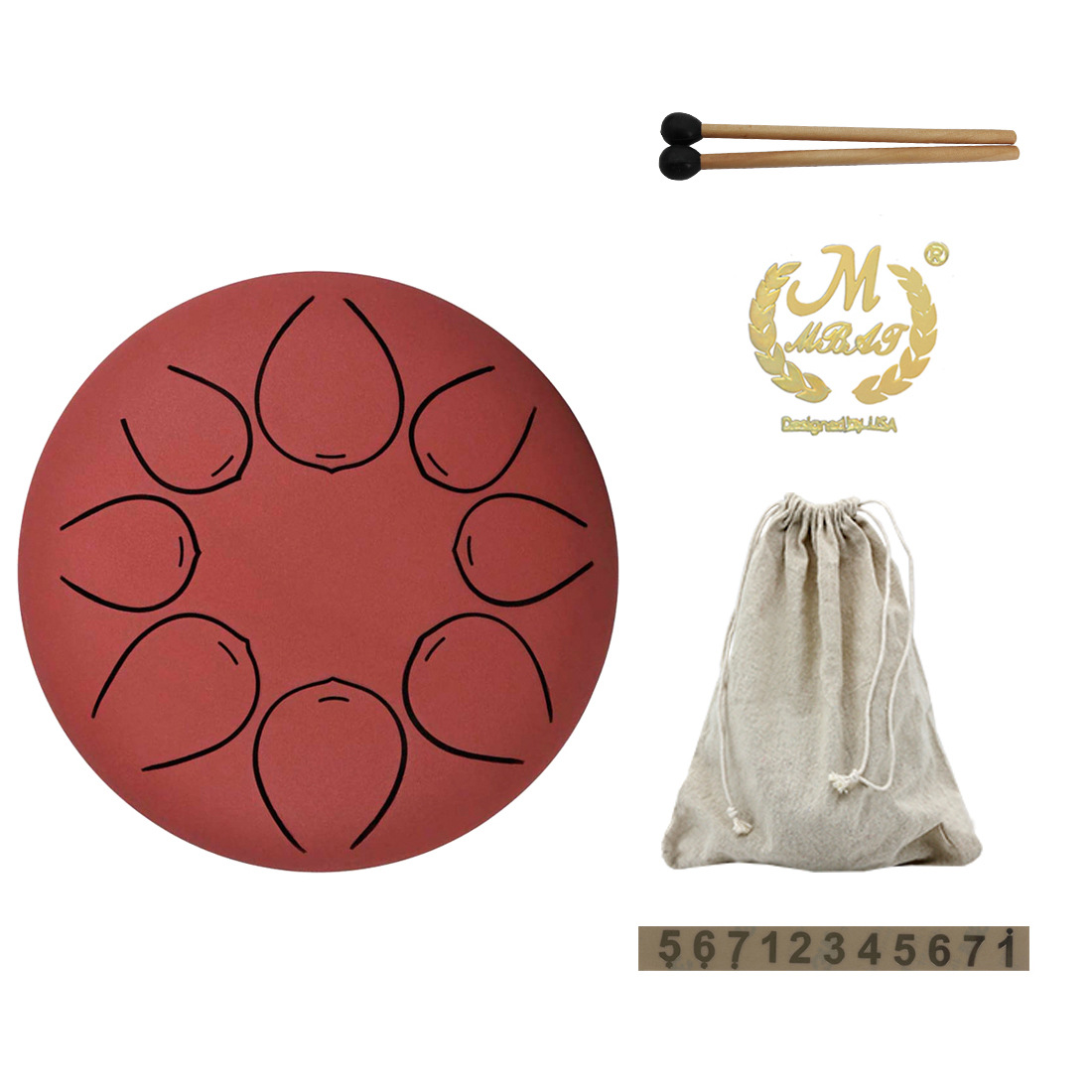 5-inch cross-border trade ethereal drum in C key, Forget-your-Worries Drum, adult steel tongue drum, children's beginner percussion instrument, Quiet Worry Drum Item Picture