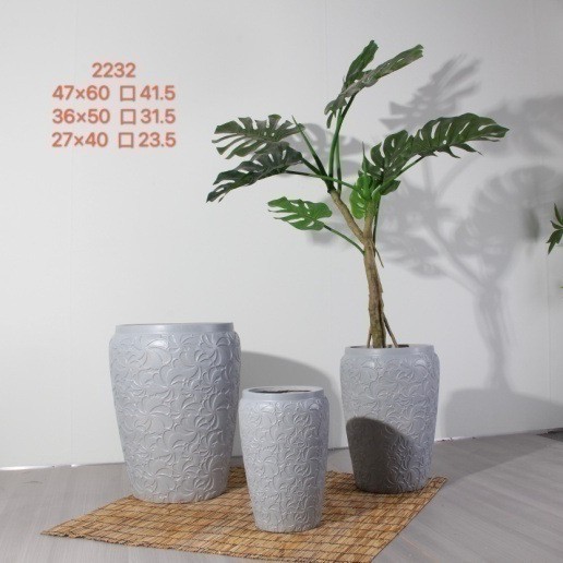 Patterned magnesium oxide creative home medium-temperature porcelain flower POTS, indoor and outdoor decorative flower POTS and ornaments Specification image