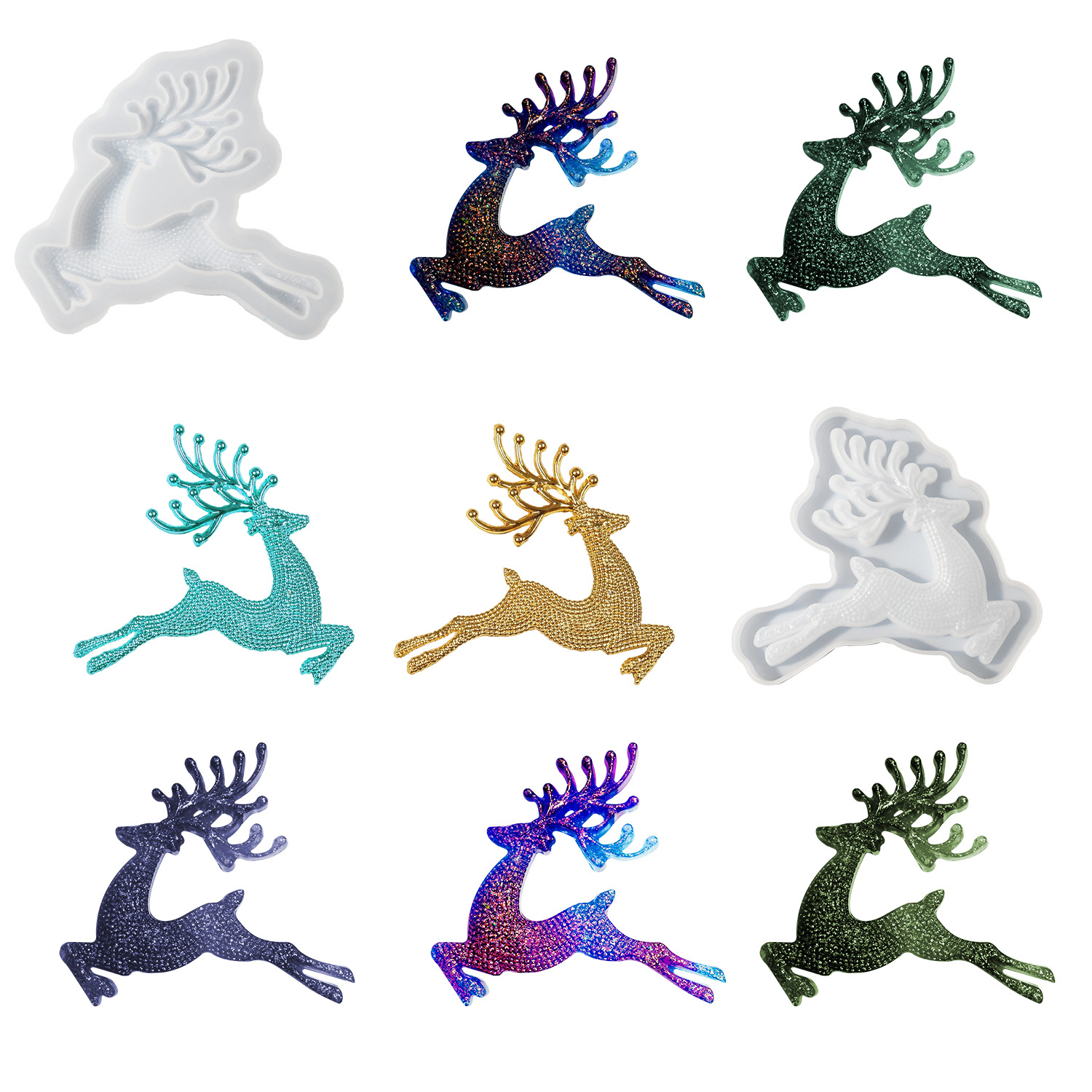 diy resin resin casting mold, running deer mold, mirror display table, candle gypsum pendant Specification image