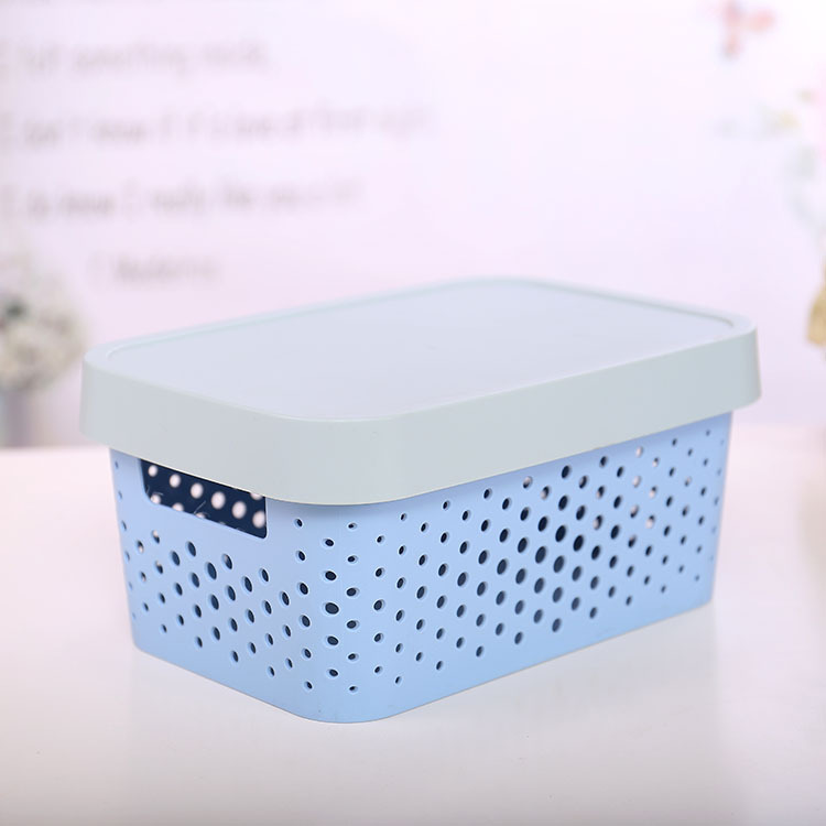 Long Handle Plastic Storage Basket With Cover Supermarket With Handle Storage Basket Food Storage Shelf Wholesale Application Scenario