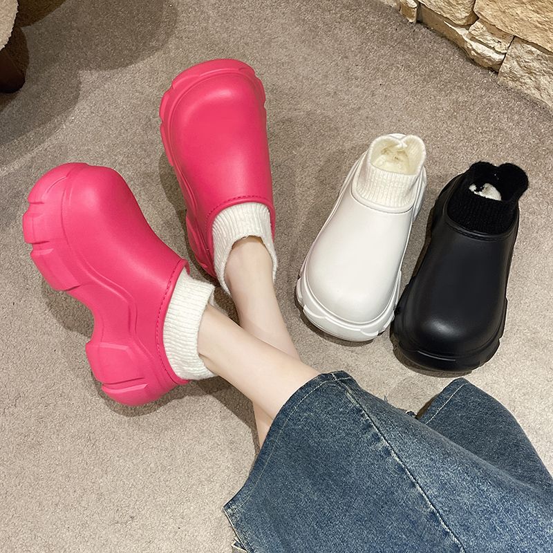 Thick Soled Snow Boots Ladies Wear Waterproof Cotton Shoes With Thick And Warm Cotton Shoes With Short Tube Cotton Shoes Wholesale