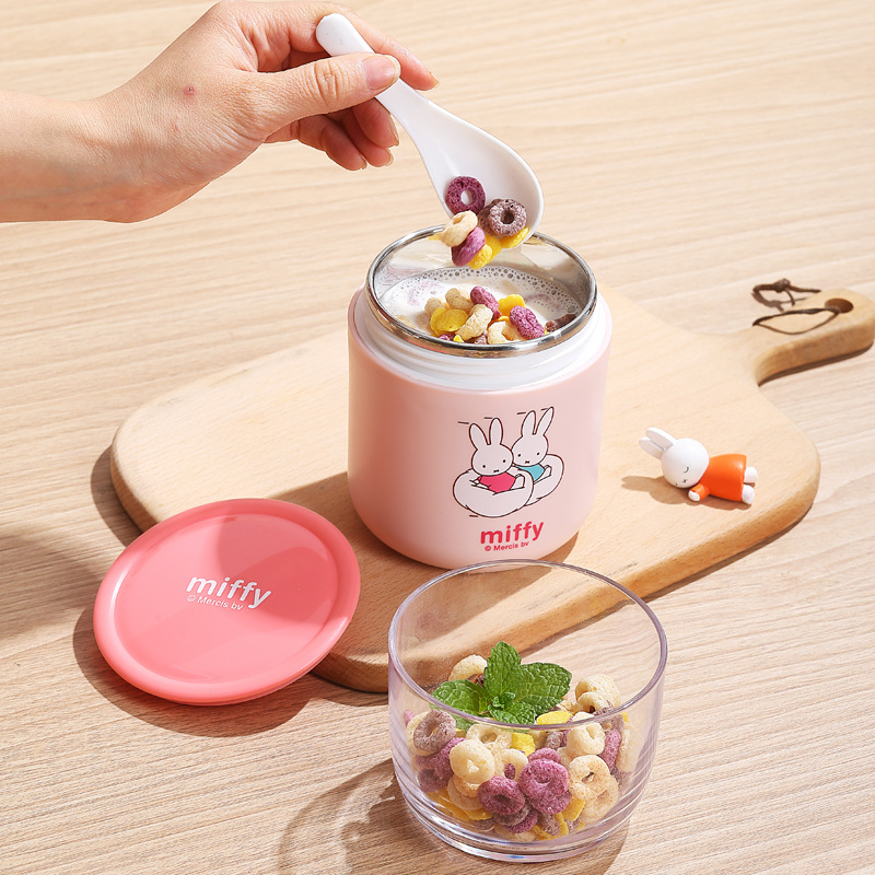Mifei 304 stainless steel soup cups are multi-purpose double-layer children's breakfast cups, student yogurt cups, milk salad cups and soup cans Specification image