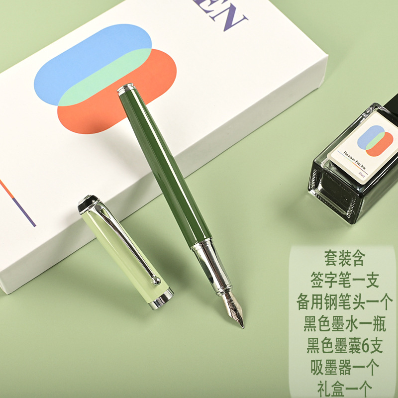 Spring Festival Gift: Morandi Student Pen Gift Box Set, dual-purpose combination of signature pen and pen, Ink Gift Ink bag details Picture
